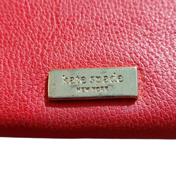 Kate Spade Convertable Red Bow  Wallet Women's Red Leather Wristlet - Picture 7 of 9